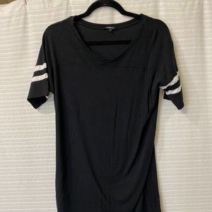 Black athletic style t-shirt mini dress